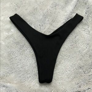 Black Ribbed Bikini Bottom